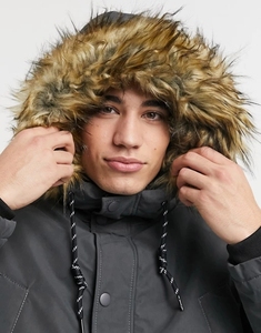 Venta al por mayor Canadá Estilo Parka Faux Fur Hood Hombres Chaqueta de plumón de ganso Grueso al aire libre Abrigo de invierno para hombre - Product Image 6