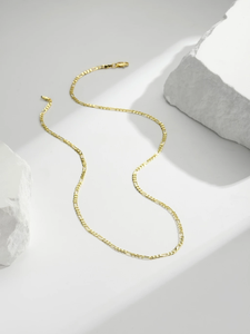 Collar <span class=keywords><strong>de</strong></span> Cadena Figaro <span class=keywords><strong>de</strong></span> Latón Chapado en <span class=keywords><strong>Oro</strong></span> <span class=keywords><strong>de</strong></span> 14K, Joyería Chapada en <span class=keywords><strong>Oro</strong></span>, Cadena Figaro <span class=keywords><strong>para</strong></span> Hombre <span class=keywords><strong>y</strong></span> Mujer - Product Image 5