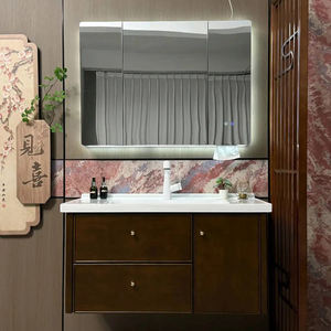 Mueble de Baño Moderno de Pared con Lavabo y Encimera Impermeable, Venta al por Mayor de Fábrica a Buen Precio - Product Image 3