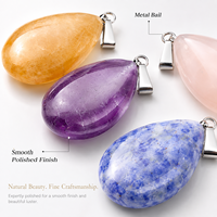 Pendentif en cristal naturel en forme de goutte d'eau 16x24mm, breloque en pierre précieuse pour collier et bijoux DIY