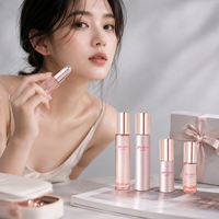 Flacon de parfum en verre transparent rose de haute qualité de 10 ml, flacon de parfum à bille en métal rond de 5 ml pour huile essentielle