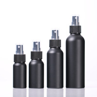 Venta al por Mayor de Botellas Atomizadoras de Aluminio Negro de 30 a 150 ml, Envases de Perfume Premium