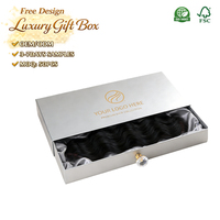 Caja de embalaje para pelucas personalizada, impermeable, con esponja, biodegradable, para marcas de pelucas, con lámina dorada UV de 2 mm, de alta gama