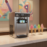 Machine à crème glacée molle à 3 saveurs facile à utiliser Machine à crème glacée à vendre