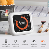 Timer Jam Hitung Mundur Plastik USB dengan Pengisian Daya, 3 Tingkat Volume yang Dapat Disesuaikan, Waktu Maksimal 99 Menit 55 Detik untuk Belajar Visual Anak