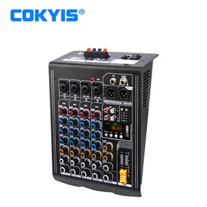 Cokeis MIXER AUDIO daya 2x20W, amplifier daya dengan fungsi Bluetooth + fungsi pemutaran MP3, mesin 4 -channel