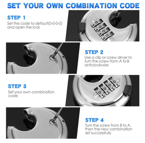 4 chữ số kết hợp khóa đĩa ổ khóa với thép cứng còng ngoài trời Combo khóa cho ngoài trời cổng nhà kho, đơn vị lưu trữ - Product Image 6