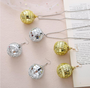 Factory Wholesale Vintage Party Props Silver Gold Women Performance Accessories Head Earring <strong>Disco</strong> <strong>Ball</strong> <strong>Headband</strong> - Product Image 3