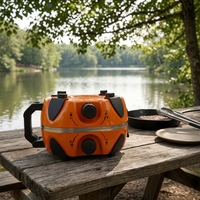 Réchaud de camping pliable avec sac de transport et tuyau, réchaud de camping au propane portable avec allumage et 2 brûleurs réglables