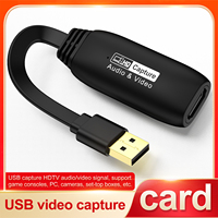 Adaptateur de capture USB plaqué or avec câble compatible OBS pour PS4, Switch, caméra, décodeur