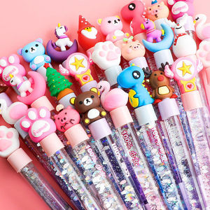 Stylo gel à paillettes liquides <span class=keywords><strong>kawaii</strong></span> mignon pour fille, stylo à bille décoratif de dessin animé, stylo à paillettes neutre, stylo à paillettes liquides, stylo à paillettes liquides - Product Image 1