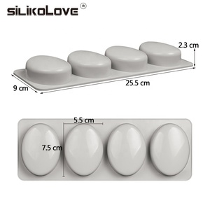 MUYULINS Factory 4-Cavity Oval Maker LFGB Platinum Non-Stick BPA-Free <b>Silicone</b> Soap Mold - Product Image 6