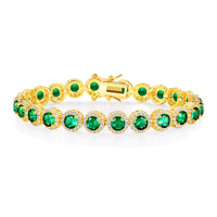 Bracelet tennis pour femme Angel Girl ATS61500G-G, luxe personnalisé, argent, fermoir à boule de 5 mm, laiton, zircon cubique, tendance, plaqué or 18 carats
