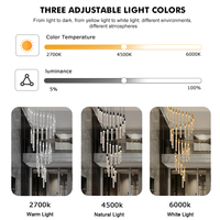 Lustres de luxe en cristal de verre transparent à tube long suspendu pour escalier de villa