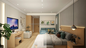 Juego de Muebles de Dormitorio Personalizado y Económico para Apartamento o Estudio de Hotel de 3 Estrellas, con Cama de Madera, Sofá, Escritorio y Armario para Habitación Completa - Product Image 5