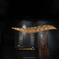 Lustre en cristal de luxe à hauteur réglable pour restaurant, salon, hôtel, réception, villa, hall, îlot, bureau, éclairage domestique