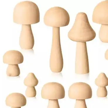 Wooden mushroom customizable wooden DIY mini wooden mushroom set for souvenir gift