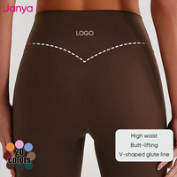 Shorts de yoga taille haute Janya effet push-up, respirants, extensibles dans quatre directions, anti-transpiration, sans couture avant, ensemble de sport deux pièces pour femme