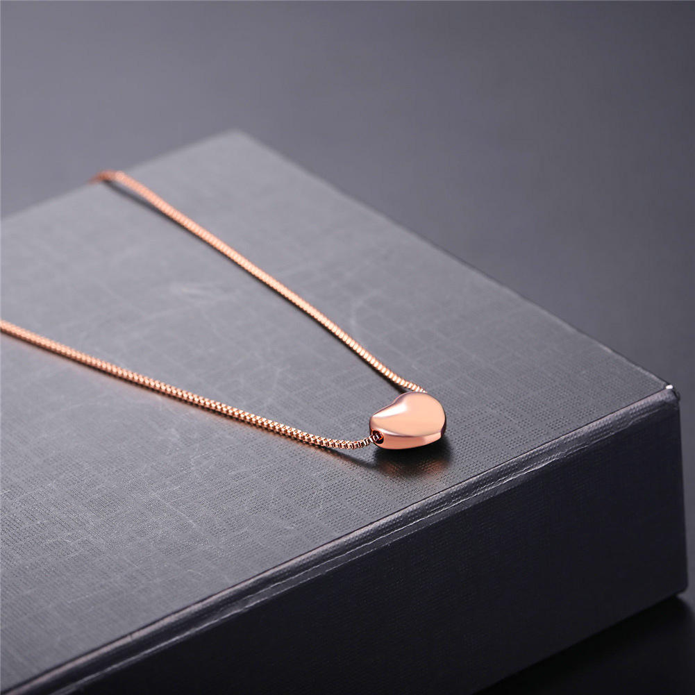 不锈钢心吊坠项链银18k金玫瑰镀金生日礼物女儿母亲友谊项链