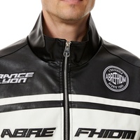 Veste en cuir matelassée à points lâches pour homme, motif chiffres anglais, veste d'automne