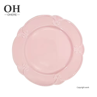 Assiettes de Présentation Classiques Roses Vintage en Porcelaine à Relief, Vaisselle pour Mariages et Événements, Vajilla Plant, Vente en Gros