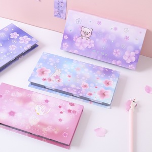 Cute Kawaii Foil Cherry Bloom Sky Stars Bloc de notas autoadhesivo Bloc de notas adhesivas Suministros de papelería Caja de regalo Swrap - Product Image 6