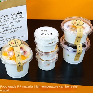 Gobelet en plastique jetable à paroi simple en PP avec couvercle pour aliments, <span class=keywords><strong>yaourt</strong></span>, dessert, pudding, gâteau, crème glacée, qualité alimentaire, logo personnalisé - Product Image 3