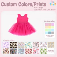 Robe tutu respirante pour petites filles, couleur unie, sans manches, col rond, jupe en tulle douce et moelleuse, tenue de ballet pour enfants, personnalisable OEM