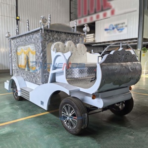 Factory Price White Silver Carved Pattern Funeral Vintage Car Supplier Electric High Quality Funeral Classic Hearse - Product Image 5