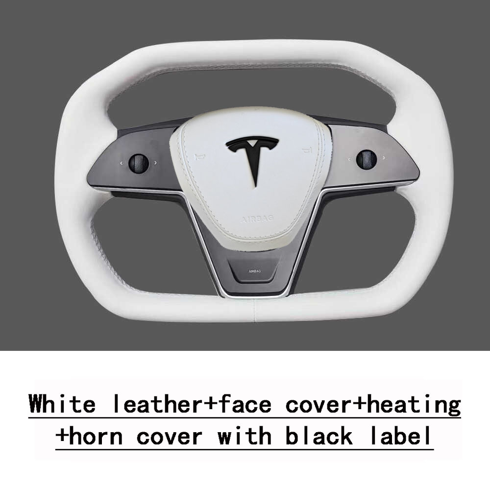 Modèle 3 blanc + housse d'airbag logo noir