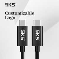 Câble USB4 80 Gbps 240 W en nylon tressé Type C vers Type C, charge rapide, transfert de données haute vitesse pour mobile et ordinateur portable
