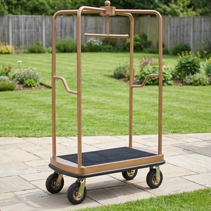 Carrello Portabagagli Moderno per Hotel Personalizzabile a 4 Ruote Multifunzionale per Lobby e Concierge - Product Image 1