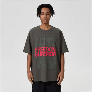 T-shirts en polyester surdimensionnés à épaules tombantes de haute qualité, imprimés sur mesure - Product Image 5