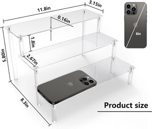 Expositor Acrílico Transparente de 3 Niveles para Perfumes, Colonia, Cupcakes, <span class=keywords><strong>Amiibo</strong></span>, Figuras, Comida, Postres, Organizador de Cosméticos - Product Image 2