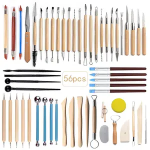 56pcs Craft Tool Set Different Styles Sculpture Clay Pottery Tools Clay Sculpting Polymer Clay Tools Set