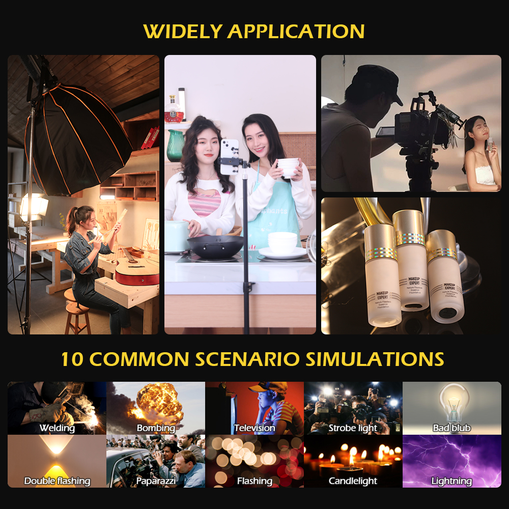 Portable lights 100w professional audio video lighting AC 220v cob sun light led 2700-7500k camera photography with 10 effects