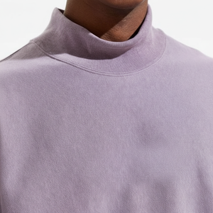 Sweat-shirts à col rond surdimensionnés de haute qualité en violet, sweat-shirts à col montant côtelé, pull en coton, sweat-shirt à col montant pour homme - Product Image 1