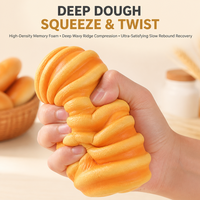 Jouet Squishy Pain Caterpillar, Faux Alimentaire, Pain d'Orange, Doux à Presser, Cadeau, 15 x 7 x 4 Centimètres, Vente au Détail et en Gros