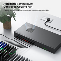 Cargador USB multipuerto industrial Sipolar de 600W para accesorios de teléfono móvil PD30W 16 puertos Usb C Hubs