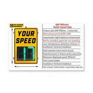 Indicador de Velocidad de Carretera LED con Radar |   Pantalla de Monitoreo de Vehículos - Product Image 1