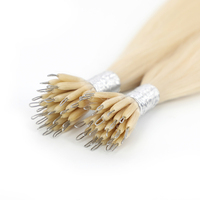Vente en gros usine Extensions capillaires 100% cheveux humains Remy russes à pointe nano, double trame, sans produits chimiques, ondulées, Pink Fusion