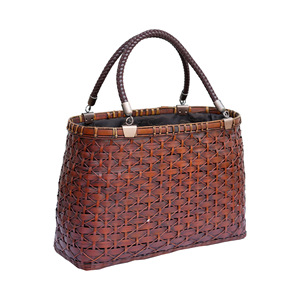 Handmade bamboo woven storage bag, retro bamboo woven tea set bag, tote bag, <b>Chinese</b> style tea <b>dress</b> bag - Product Image 5