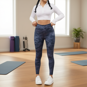 Leggings sans couture camouflage taille haute pour femme Lj, longueur intégrale, effet push-up, pour yoga et fitness, taille XXL, modèle 606, coloré - Product Image 2