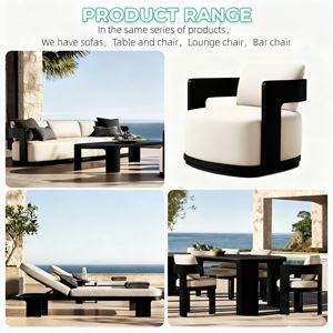 Grande <span class=keywords><strong>table</strong></span> à manger moderne en aluminium moulé Ensemble de chaises Mobilier de salle à manger d'extérieur résistant aux intempéries pour Restaurant Hôtel Jardin Cour - Product Image 6