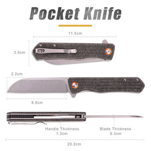 مصنع OEM الصغيرة البسيطة Micarta سكين للطي جيب المحمولة في الهواء الطلق التخييم الذاتي الدفاع الفاكهة سكين التقشير - Product Image 2
