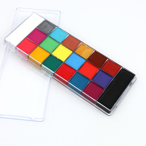 20 Color Oil Based Face Paint Kit For Stage <b>Makeup</b> Halloween Body Painting Plastic <b>Box</b> - Product Image 2