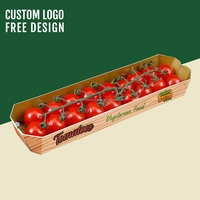 Emballages personnalisés jetables en papier kraft recyclé pour fruits et légumes, fraises, cerises, tomates, sans plastique, avec pelliculage mat