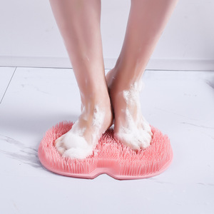 Almohadilla de masaje de silicona para ducha montada en la pared con ventosa, tapete exfoliante para pies para adultos - Product Image 1