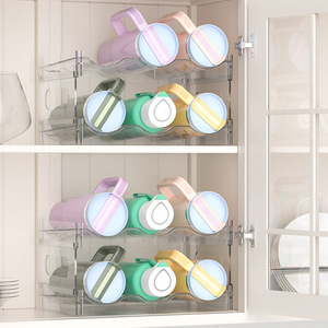 Porte-gobelets transparent multicouche, 4 couches, empilable, détachable, organisateur de rangement pour bureau ou armoire - Product Image 1