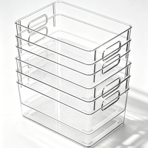 Luftdichte Lebensmittel-Aufbewahrungsbehälter für Zuhause, Büro und Küche, Transparente Plastik-Aufbewahrungsbox für Waschküche, Kühlschrank-Organizer für Schränke - Product Image 2